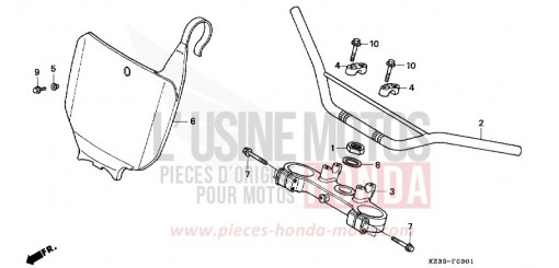 ROHRGRIFF/OBERE BRUECKE CR250RT de 1996